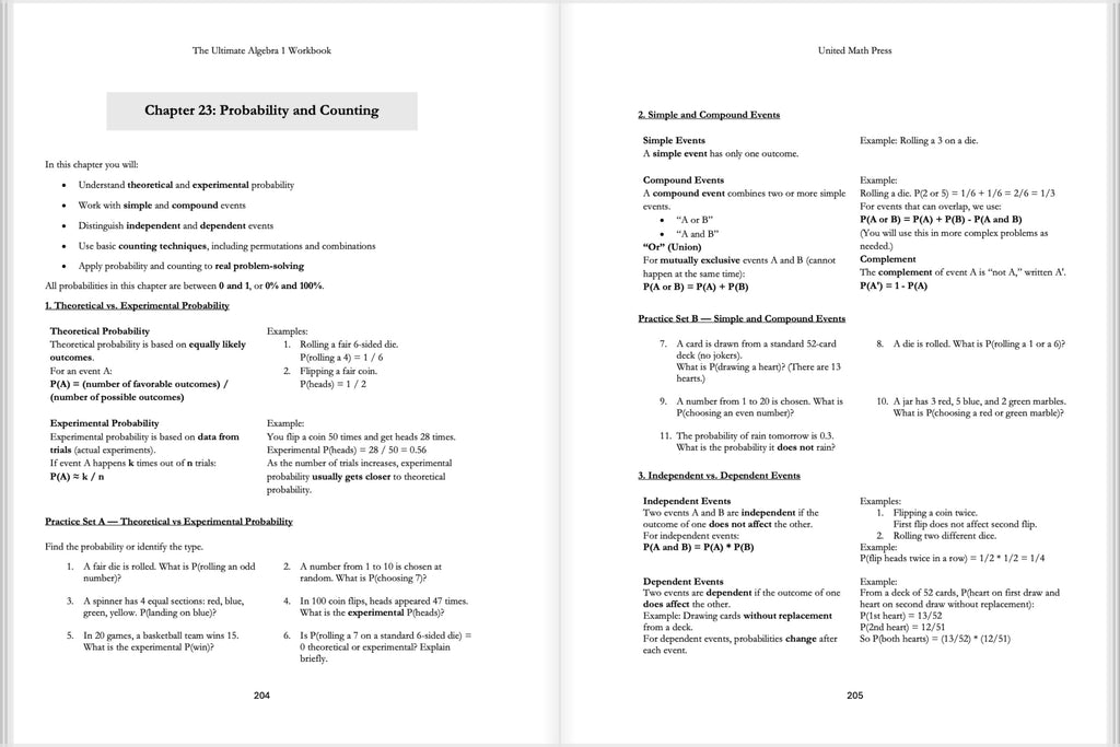 The Ultimate Algebra I Workbook for Grades 8-10