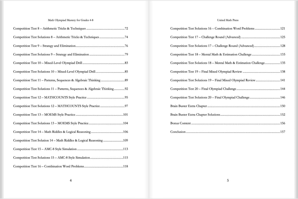 Math Olympiad Mastery for Grades 4-8